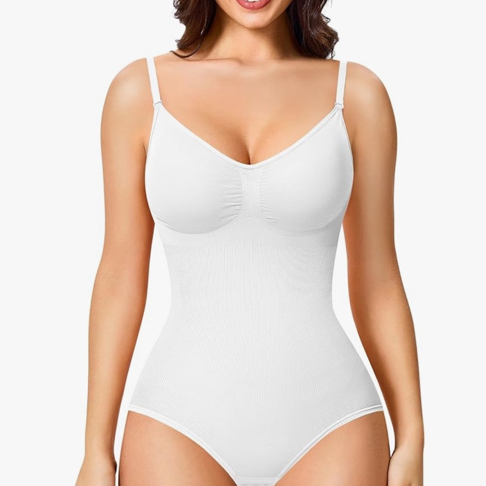 NWOT White Bodysuit with Adjustable Straps